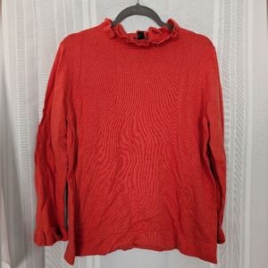 Ann Taylor Vibrant Red Ruffle Sweater